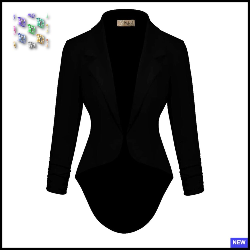 High Low Blazer Jacket Casual Work Wear Modern Silhouette Structured Fit